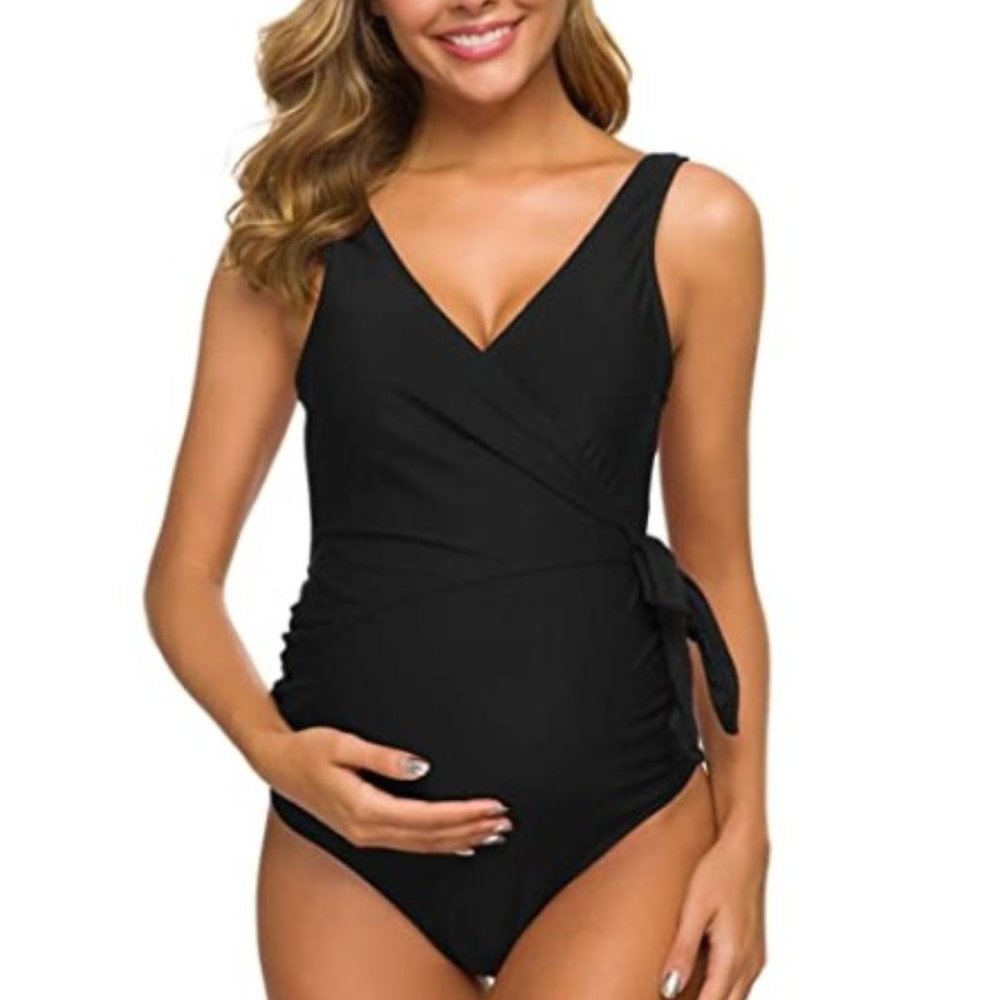 Tempotrek Maternity 1 pc Elegant V Neck Tie Front